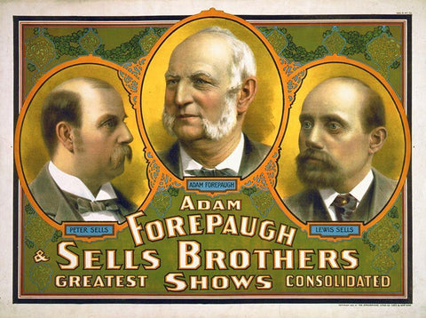 Adam Forepaugh and Sells Brothers  4 Black Ornate Wood Framed Art Print with Double Matting by Hollywood Photo Archive