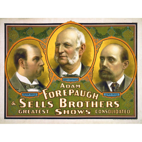 Adam Forepaugh and Sells Brothers  4 Black Modern Wood Framed Art Print with Double Matting by Hollywood Photo Archive