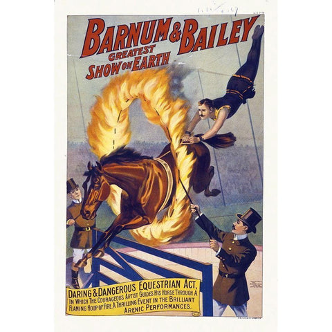 Barnum and Bailey Greatest Show On Earth Gold Ornate Wood Framed Art Print with Double Matting by Hollywood Photo Archive