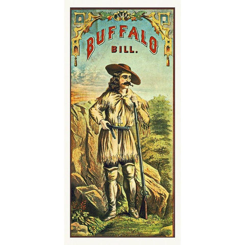 Buffalo Bill - 1840 Gold Ornate Wood Framed Art Print with Double Matting by Hollywood Photo Archive