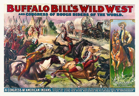 Buffalo Bills Wild West And Congress Of Rough Riders Of The World Black Ornate Wood Framed Art Print with Double Matting by Hollywood Photo Archive