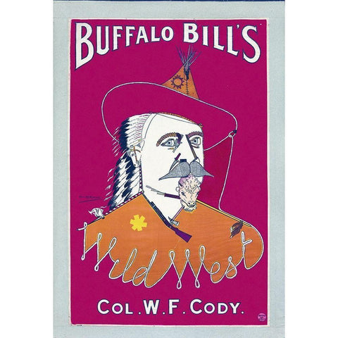 Buffalo Bills Wild West, Col. W.F. Cody Black Modern Wood Framed Art Print by Hollywood Photo Archive