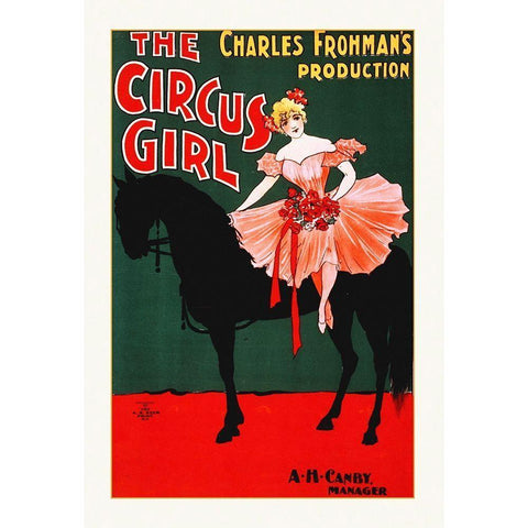 Charles Frohmans Production, The Circus Girl -1897 Black Modern Wood Framed Art Print by Hollywood Photo Archive