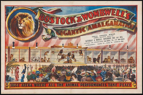 Circus 1900 Black Ornate Wood Framed Art Print with Double Matting by Hollywood Photo Archive