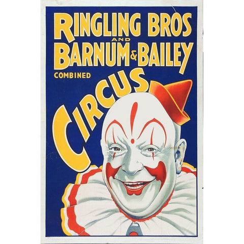 Circus Poster - Ringling Brothers And Barnum and Bailey, 1930s Gold Ornate Wood Framed Art Print with Double Matting by Hollywood Photo Archive