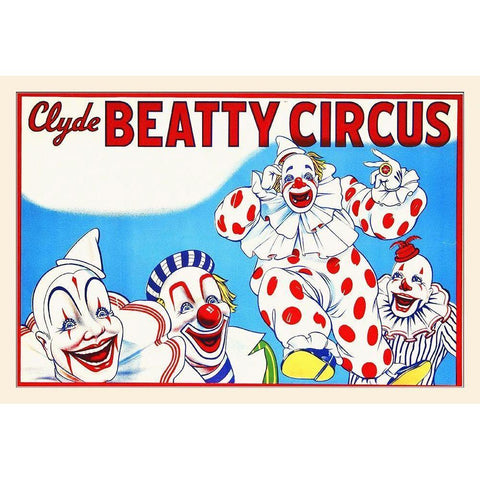 Clyde Beatty Circus White Modern Wood Framed Art Print by Hollywood Photo Archive