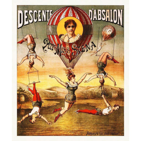 Descente Dabsalon Par Miss Stena 1880 Black Modern Wood Framed Art Print with Double Matting by Hollywood Photo Archive