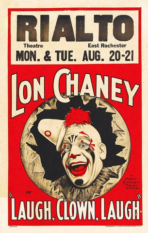 Poster - Laugh, Clown, Laugh 03 Black Ornate Wood Framed Art Print with Double Matting by Hollywood Photo Archive