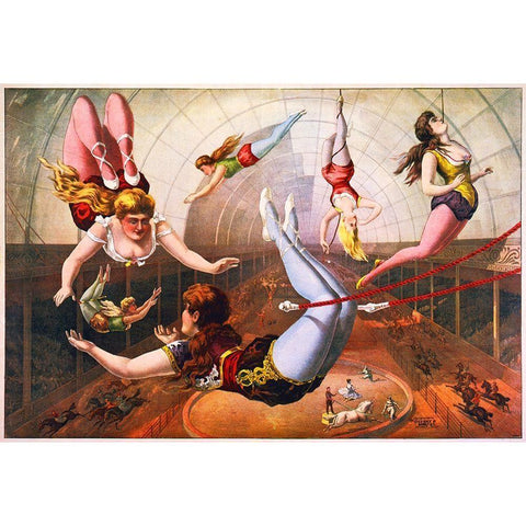 Posters Of Circus And Magic Before 1900 Gold Ornate Wood Framed Art Print with Double Matting by Hollywood Photo Archive