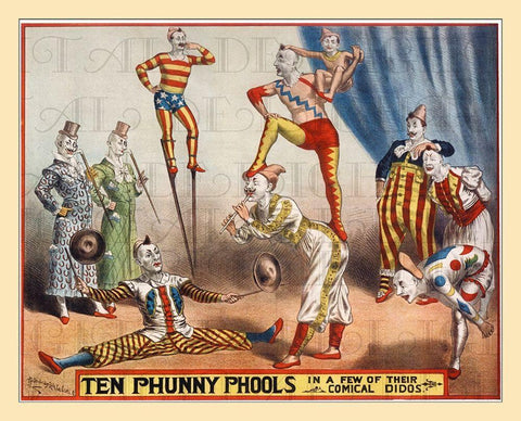 Ten Phunny Fools White Modern Wood Framed Art Print with Double Matting by Hollywood Photo Archive