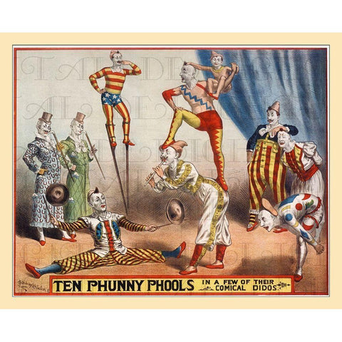 Ten Phunny Fools White Modern Wood Framed Art Print by Hollywood Photo Archive