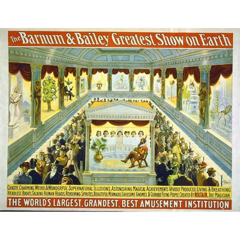 The Barnum And Bailey Greatest Show On Earth--Chaste, Charming, Weird and Wonderful Supernatural Ill Gold Ornate Wood Framed Art Print with Double Matting by Hollywood Photo Archive