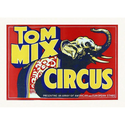 Tom Mix Circus White Modern Wood Framed Art Print by Hollywood Photo Archive