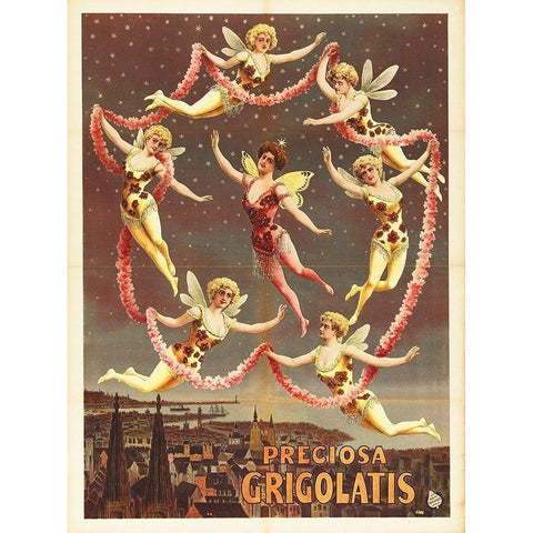 Vintage Circus 10 Gold Ornate Wood Framed Art Print with Double Matting by Hollywood Photo Archive