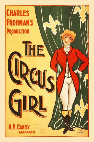 Vintage Circus Poster White Modern Wood Framed Art Print with Double Matting by Hollywood Photo Archive