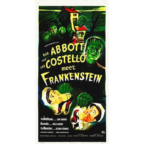 Abbott And Costello Meet Frankenstein Gold Ornate Wood Framed Art Print with Double Matting by Hollywood Photo Archive