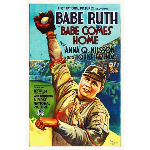 Babe Comes Home White Modern Wood Framed Art Print by Hollywood Photo Archive