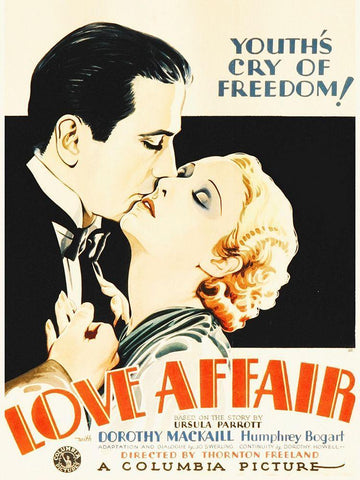 Bogart In Love Affair, 1932 White Modern Wood Framed Art Print with Double Matting by Hollywood Photo Archive