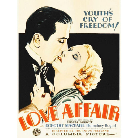 Bogart In Love Affair, 1932 Gold Ornate Wood Framed Art Print with Double Matting by Hollywood Photo Archive