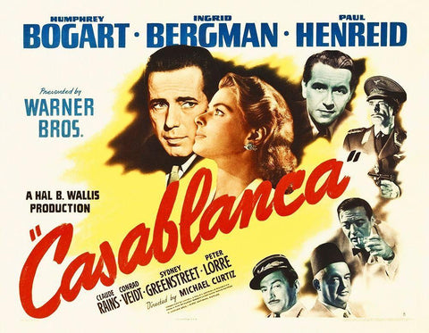 Casablanca  Poster White Modern Wood Framed Art Print with Double Matting by Hollywood Photo Archive