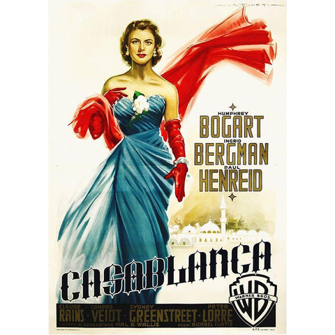 Casablanca 1941 Gold Ornate Wood Framed Art Print with Double Matting by Hollywood Photo Archive