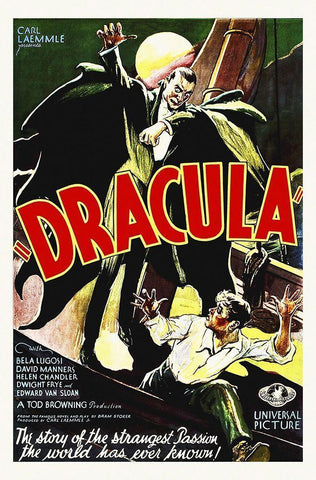 Dracula White Modern Wood Framed Art Print with Double Matting by Hollywood Photo Archive