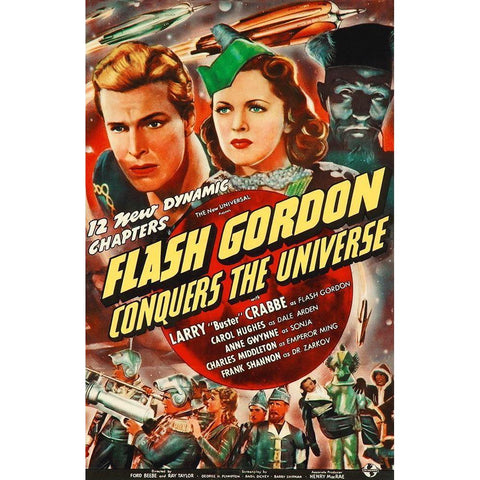 Flash Gordon Conquers the Universe White Modern Wood Framed Art Print by Hollywood Photo Archive