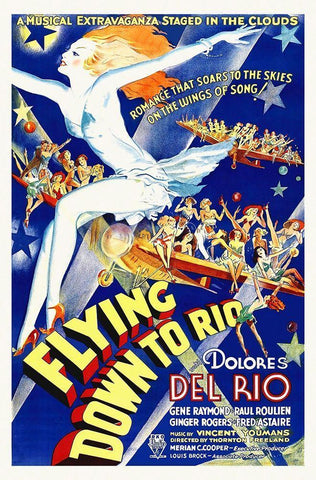 Flying Down To Rio White Modern Wood Framed Art Print with Double Matting by Hollywood Photo Archive