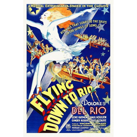 Flying Down To Rio Black Modern Wood Framed Art Print with Double Matting by Hollywood Photo Archive