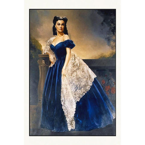 Gone With the Wind Principle Cast Portrait Scarlett O Hara Gold Ornate Wood Framed Art Print with Double Matting by Hollywood Photo Archive