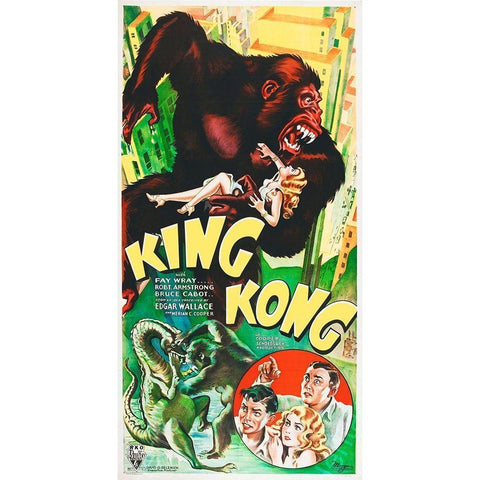 King Kong Black Modern Wood Framed Art Print with Double Matting by Hollywood Photo Archive