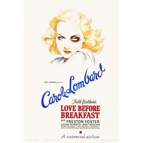 Love Before Breakfast 1936 White Modern Wood Framed Art Print by Hollywood Photo Archive