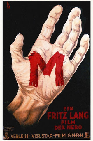 M by Fritz Lang White Modern Wood Framed Art Print with Double Matting by Hollywood Photo Archive