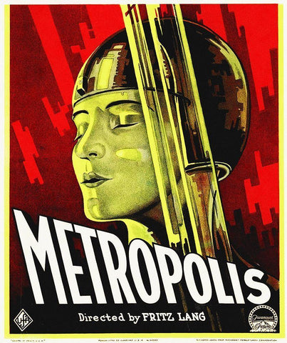 Metropolis 1927 White Modern Wood Framed Art Print with Double Matting by Hollywood Photo Archive