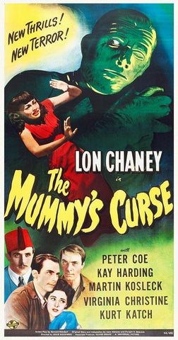 Mummys Curse White Modern Wood Framed Art Print with Double Matting by Hollywood Photo Archive