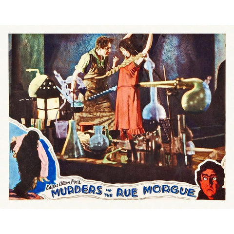 Murders In The Rue Morgue Black Modern Wood Framed Art Print with Double Matting by Hollywood Photo Archive