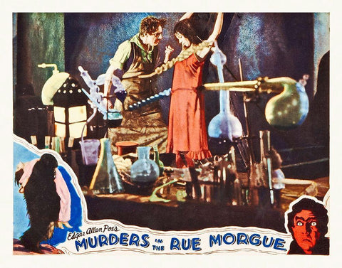 Murders In The Rue Morgue Black Ornate Wood Framed Art Print with Double Matting by Hollywood Photo Archive