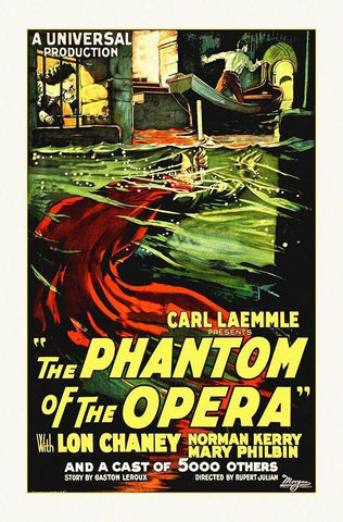 Phantom of The Opera - 1922 White Modern Wood Framed Art Print with Double Matting by Hollywood Photo Archive