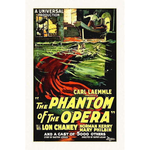 Phantom of The Opera - 1922 Black Modern Wood Framed Art Print with Double Matting by Hollywood Photo Archive