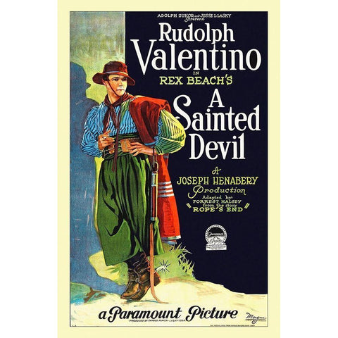 Rudolph Valentino - A Sainted Devil - 1924 White Modern Wood Framed Art Print by Hollywood Photo Archive