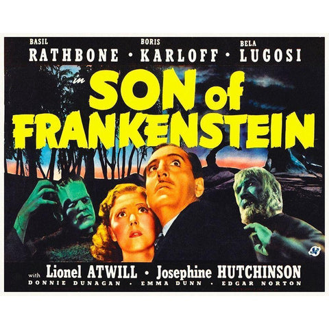 Son of Frankenstein Gold Ornate Wood Framed Art Print with Double Matting by Hollywood Photo Archive