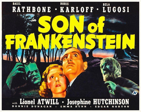 Son of Frankenstein White Modern Wood Framed Art Print with Double Matting by Hollywood Photo Archive