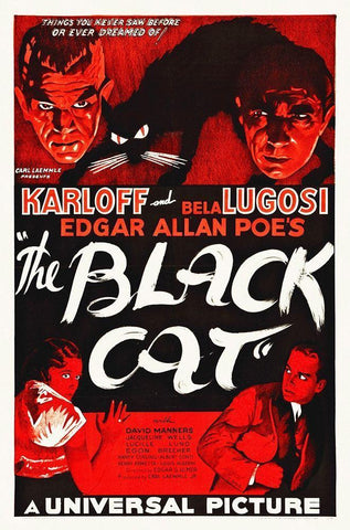 The Black Cat, 1934 Black Ornate Wood Framed Art Print with Double Matting by Hollywood Photo Archive