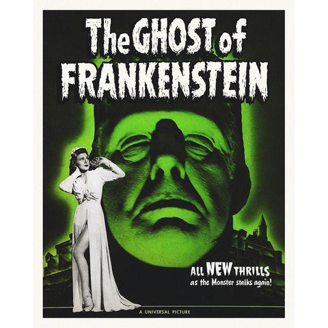 The Ghost of Frankenstein Black Modern Wood Framed Art Print with Double Matting by Hollywood Photo Archive