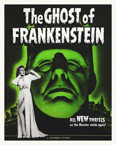 The Ghost of Frankenstein White Modern Wood Framed Art Print with Double Matting by Hollywood Photo Archive