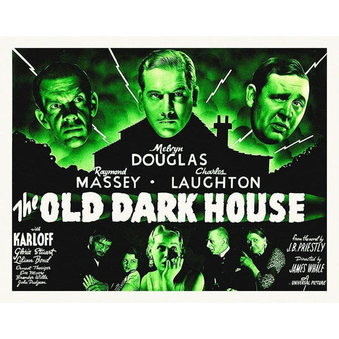 The Old Dark House Gold Ornate Wood Framed Art Print with Double Matting by Hollywood Photo Archive