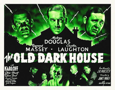 The Old Dark House Black Ornate Wood Framed Art Print with Double Matting by Hollywood Photo Archive