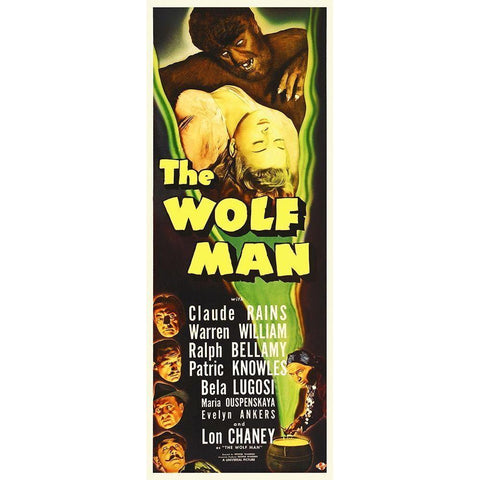 The Wolfman White Modern Wood Framed Art Print by Hollywood Photo Archive