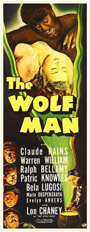 The Wolfman White Modern Wood Framed Art Print with Double Matting by Hollywood Photo Archive