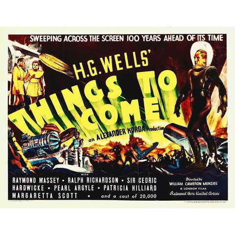 Things To Come, 1936 White Modern Wood Framed Art Print by Hollywood Photo Archive